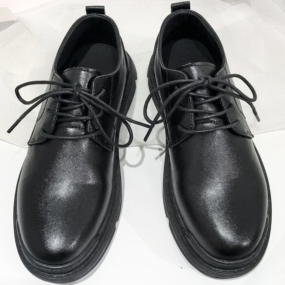 Black leather shoes